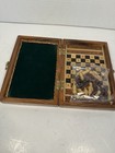 Handmade Wooden Chess Set Featuring A Folding Storage Case For The Pieces 