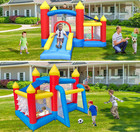 Inflatable Bounce House For Kids 3-6  Toddler Jumper With Slide And Ball Pit Wat