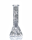 8in Glass Bong Hookah Water Pipe Smoking Beaker Bubbler Glow In Dark Bongs 14mm