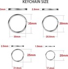 40 Pack Silver Key Ring Keychain Assorted In 4 Sizes Metal Round Split Key Chain