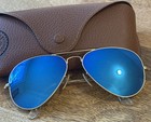 Vintage Ray-ban Gold Aviator Blue Lens W  Carry Case