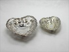 Vintage Gorham 956 Sterling Silver Heart Shape Nut Bowls - Set Of 2 - W monogram