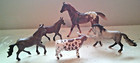 Lot Of 4 Horses 1 Long Horn Steer Farm Animals
