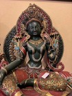 36  Tibetan Bronze 24k Gold Green Tara Guanyin Kwan-yin Bodhisattva Statue