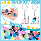 100 Pcs Luminous Mini Duck Keychain  3d Glow In The Dark Resin Duck