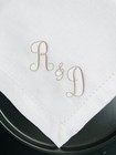Set Of 4  6 And 12 Personalized  Monogrammed  White  Cloth Napkins  Free Shippin
