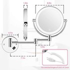 Wall Mounted Lighted Makeup Mirror  8 Inch Double-sided 1x 5x Magnifying Mirr   