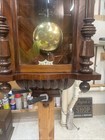 Gustav Becker Vienna Regulator Two Weight 42    Tall Hand Carved W  Porcelain Dial