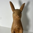Vintage Hand Carved Wooden Rabbit 16 Inches Folk Art Made In Canada