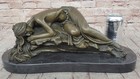 Vintage Mid Century Modern Sculpture Bronze Metal Statue Nude Woman Women Decor