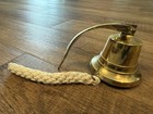 4  Brass Boat Ship Nautical Wall Mount Captain s Bell With Braided Cord Vtg