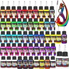 Airbrush Paint Set - 54 Colors Thinners For Model  Car  Fabric  Metal Art