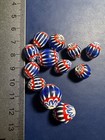 12 Vintage Chevron Glass Chevron Beads  b1062  -handmade 10-15mm