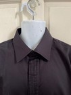 Steven Land New  Black Cotton Tuxedo Dress Shirt W  French Cuffs Sz 17 5 34 35