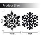 36pcs Christmas Snowflake Ornaments Plastic Glitter Snowflakes Ornaments Black
