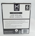 Member s Mark 6-pack Matte Black Led Solar Disc Lights  30 Lumens New