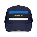 Estonia Flag Trucker Hat     Estonian Foam Snapback Cap - Black   One Size