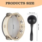 Moonback Tambourine For Adults Church 8 Inch  Guiro Instrument  Maracas Shake   