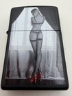 Sexy Pinup In Lingerie Red Shoes Black Matte Zippo Lighter New B49