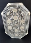 Vintage Jewelry Box Mother Of Pearl Inlay Red Velvet Inside Trinket Hinge No Key