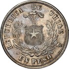 Chile Santiago Silver Condor Peso 1870 60 Ngc Ms 61 Km-142 1
