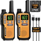 2 Pack Long Range Walkie Talkie 100 Mile Two Way Radio Charge Headset Waterproof