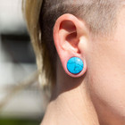 Crystal Stone Plugs   Double Flared Saddle Gauges For Ear Stretching   Amethyst