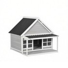 Wooden Dog House With Porch Windows Pets Kennel For Large Dogs Outdoor Indoor