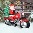 6ft Height Outdoor Christmas Decorations With Led 6 Ft Santa Riding Motorcycle