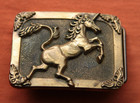 Vintage Baron Solid Brass Unicorn Belt Buckle