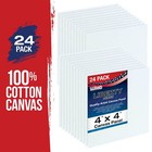 Blank Cotton Canvas Panels 4 x4  24 Pack Mounted Art Boards Paint Supplies Craft