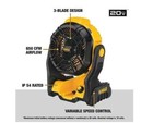 New  20v Max Jobsite Fan  Cordless  Portable  Bare Tool Only  dce512b  Free Ship