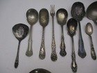 Lot 20 Mixed Silverplate Silverware Large Serving Ornate Floral High Detail Art