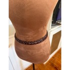 Vintage Brighton Braided Leather Belt Brown Black Silver Hardware 97020 Size 28