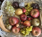 Vintage Faux Fruit Artificial Fake 18 Pc Apples Grapes Kiwi Plum Banana Cherries