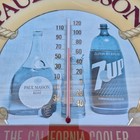 Rare 7up   Paul Masson Thermometer Mirrored Bar Sign By Glass Graphic Ca Vintage