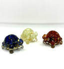 Good Luck Turtle -- Set Of 3 -- Red  White    Blue 2-inch Stone Figures