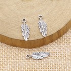 80pcs Antique Silver Tone Metal 2 Sided Feather  Wing Charm Pendant Xcs289