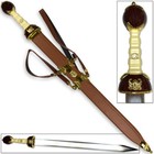 Maximus Roman Gladiator Sword Golden Medieval Gladius   Leather Wrapped Scabbard