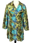 Vtg 60s 70s Chenille Velvet Tapestry Floral Mod Princess Carpet Coat Jacket M