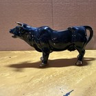 Black Ceramic Cow Shaped Creamer Pitcher  Creamer Server W  Gold Accents  253 