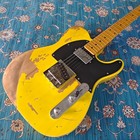 Tl Electric Guitar Vintage Relic Ash Body   Maple Neck Yellow Color In Usa Ship