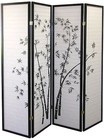 8 6 4   3 Panel Wood Shoji Room Divider Screen Bamboo Print
