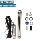 1hp 4  Deep Well Submersible Pump 220v 33gpm 257ft Max 50ft Cord Stainless Steel