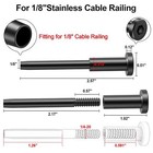 1 8  Black Stainless Steel Invisible Receiver And Swage Stud End Fo Post 30 Pack