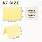 50pack Light Yellow 5x7 Envelopes  A7 Envelopes With Folded Cards