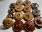Vintage Vegetable Ivory Tagua Nut Round Brown Beige Buttons Lot 16 Crafts