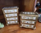 Beautiful Vintage Italian Tole Jewelry Musical Boxes