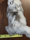 Realistic Cat Plush Faux Fur Longhair Gray White Kitten Stuffed Animal Figurine 