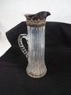 Antique Cut Glass Sterling Silver Mounted Pitcher Or Claret Jug